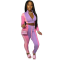 C7171 New Women Yoga Sets Fitness 2piece Outfit Fall Clothing Tank Top Apparel Workout Jogger Tracksuits Sets For Women
